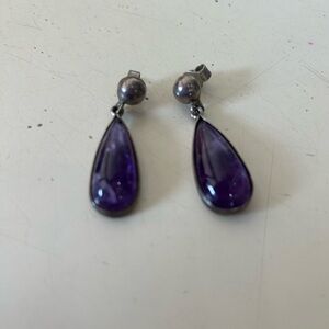 Very Unique Vintage Amethyst Dangle Earrings